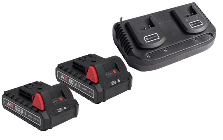 2x Li-Ionen Akku 2Ah + 1x Doppelladegerät